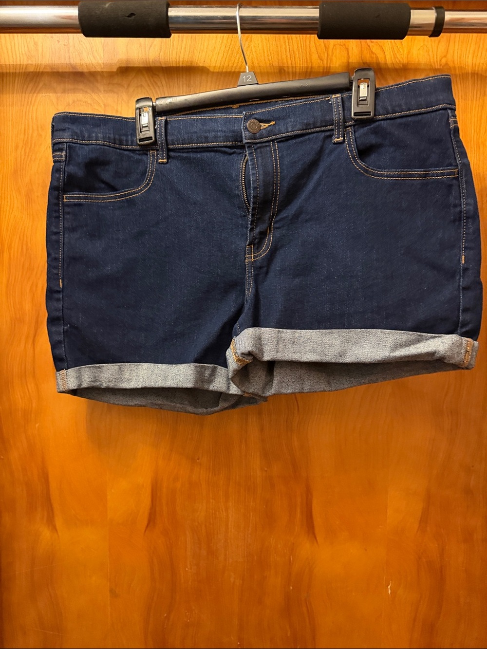 Old Navy Dark Blue Denim Roll-Cuff Shorts